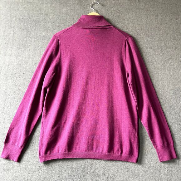 Talbots Magenta Turtleneck Sweater Cotton Knit Stretch - Women's Size Petite XL - Picture 3 of 6